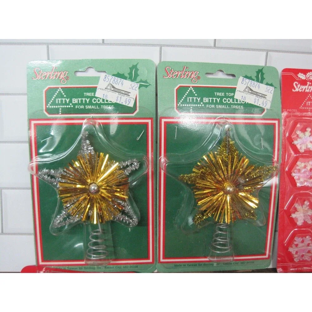 Huge Lot Sterling Itty Bitty Ornaments Tree Toppers Garland Mini Christmas Tree